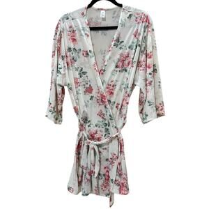 Flora by Flora Nikrooz Floral Kimono Robe Womens XL Wrap Belted Lounge Sleepwear